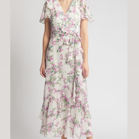Eliza J NWT Floral Wrap Front Dress - Picture 6 of 15